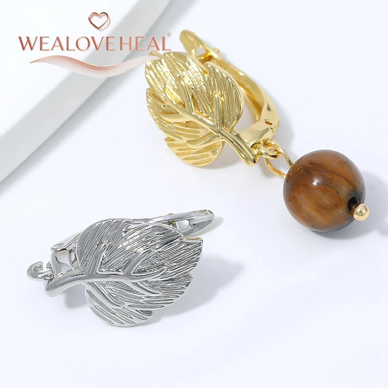 schmuckherstellung zubehör, 18K vergoldete Messing-Blatt-Ohrringhaken, Vintage strukturierte Pflanzen-Ohrhaken für DIY-Ohrhänger-Bastelzubehör – Detail 18