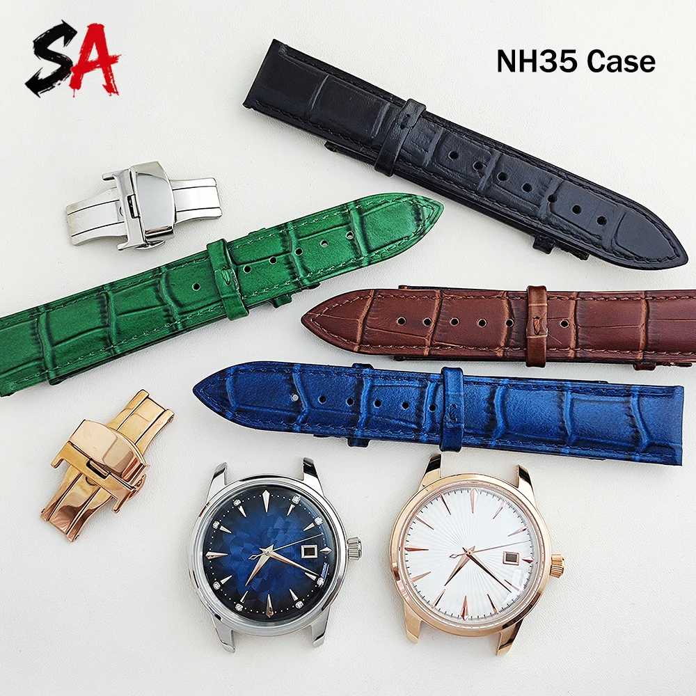

40mm NH35 watch case dial Cocktail stainless steel watch case Custom logo dial for NH35/NH36 movement watch accessories