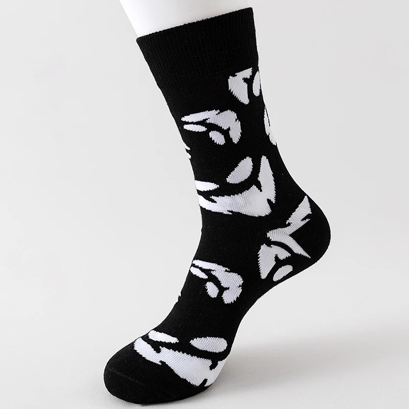 1/8 Paar Unisex-Halloween-bedruckte Mid-Tube-Socken, modischer Totenkopf-Kürbis, schweißabsorbierend, atmungsaktiv, für alle Jahreszeiten, Freizeitsocken – Detail 10