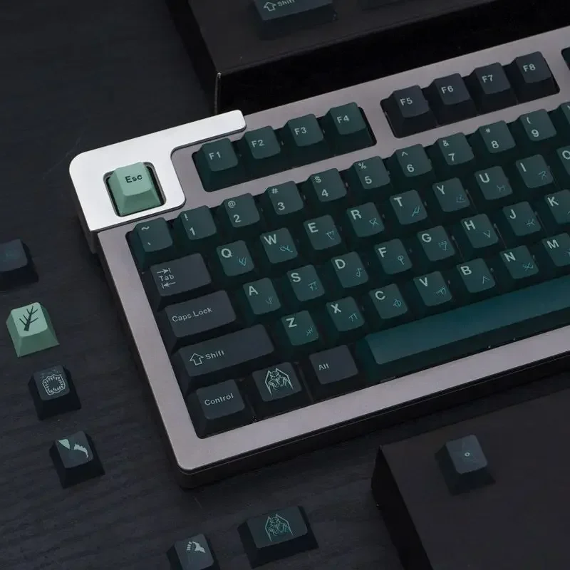 

Клавиатура Abyss, зеленая, оригинальная, PBT, сублимационная, индивидуальная, механическая клавиатура 61, 87