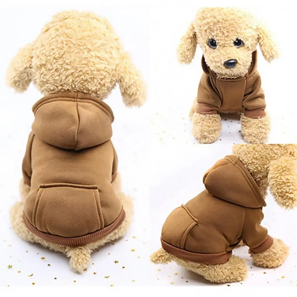 Soft Dog Winter Hooded Sweatshirt Pet Coat Puppy Jacket for Small Medium Dogs French Bulldog Coat Chihuahua Yorkie Pet Costume