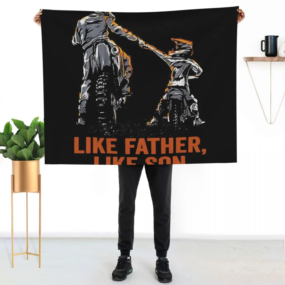 like father like son dirt bike shirt Throw Blanket Soft Plaid christmas decoration Sofa Quilt Quilt Sofas Blankets