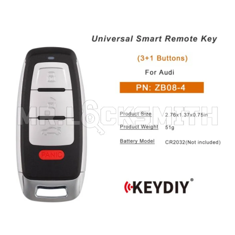KEYDIY ZB08-4 4 Buttons ZB Series Universal Smart Car Key KD Remote Auto for KD-X2 KD900 Tools Fit for More than 2000 Models