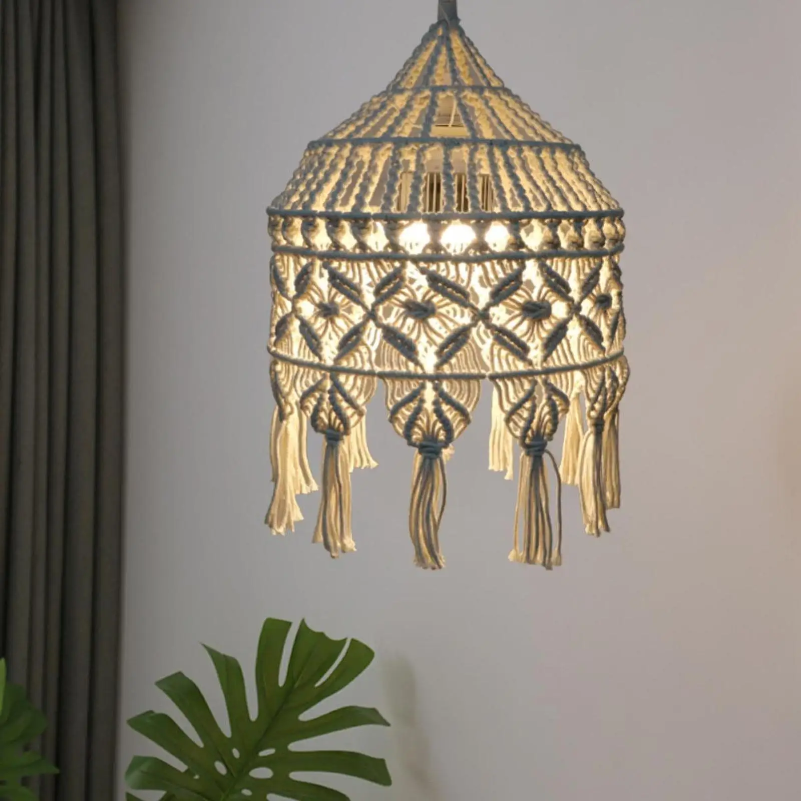 

Boho Lamp Shade Bohemian Light Shade Decorations,Macrame Lampshade Ceiling Chandelier Lampshade for Wedding Corridor Coffee