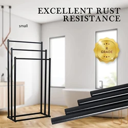 Iron Art Towel Rack, Movable Floor-Standing Towel Rack, Suitable for Poolside, Balcony, Bathroom, Made of Carbon Steel, 1 Piece