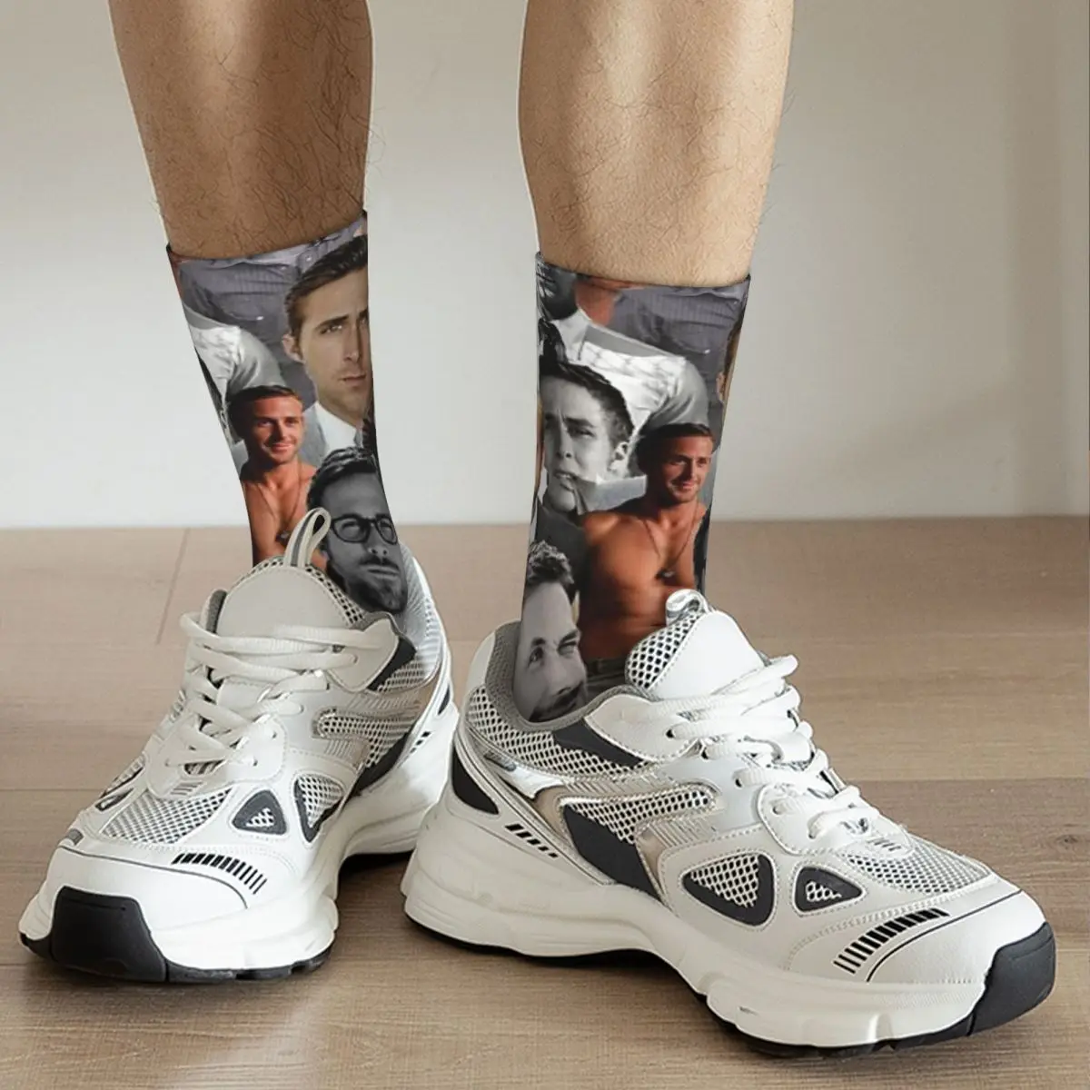 Chaussettes de collage pour hommes et femmes, bas absorbant la sueur, accessoires Harajuku, chaussettes longues toutes saisons, cadeau d'anniversaire, Ryan Gosling