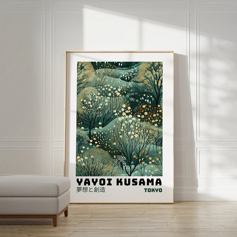 Yayoi Kusama Dream Creation Abstract Flower Tree Nordic Poster Print Modern Japanese Wall Art Canvas Painting Living Room Decor