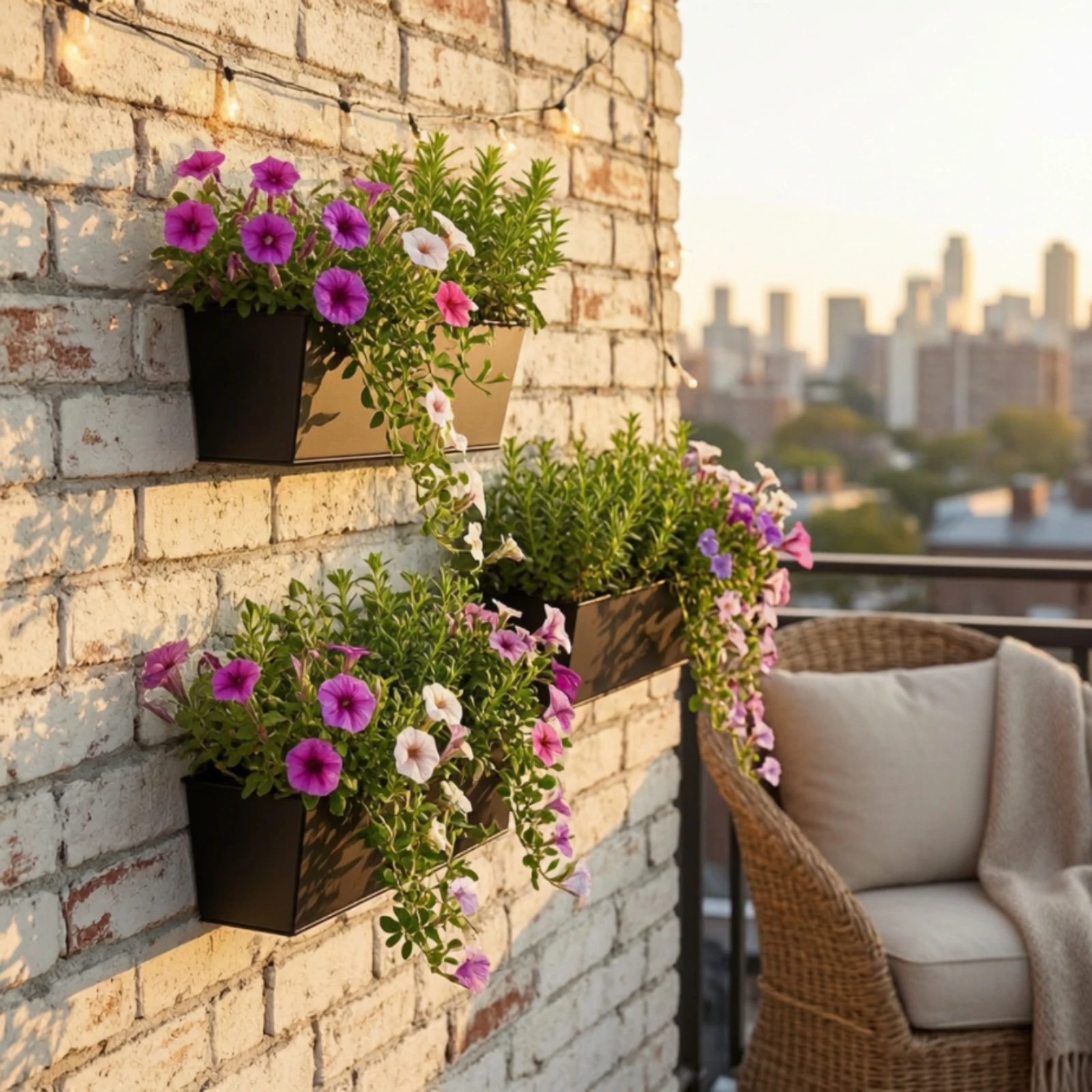 3 Pieces Wall Planter with Hooks Tapered Wall Mounted Planter Indoor Long-Lasting for Gardeners, Balcony, Patio