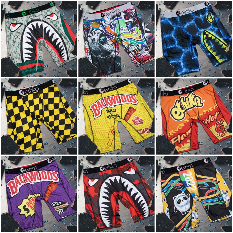 

ETHIKA 1Pcs Sexy Men Underwear Boxers Breathable Man Swimming Underpants Plus Size S-3XL Mens Panties Boxers Men's Boxer Trunks