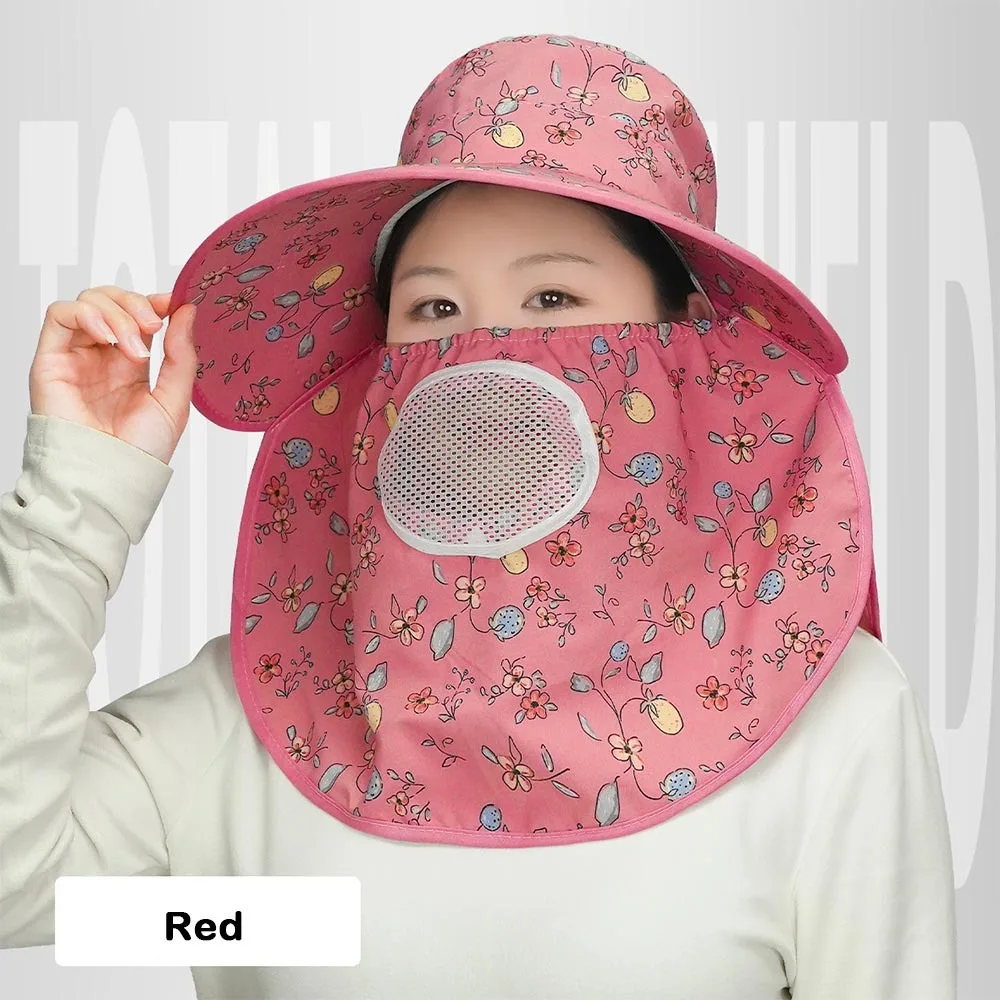 

Fashion Adjustable Sun Hat for Women Breathable Wide Brim Sunscreen Hat Protect Neck Anti-UV Beach Cap for Riding/Traveling