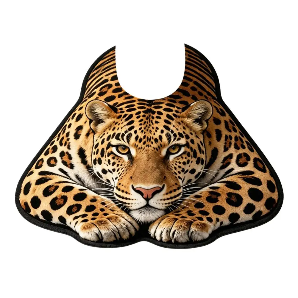 Diatomaceous Earth Toilet Mat U Shaped Fast Water Absorbent Bath Mat Non Slip Tiger Leopard Print Contour Rug for Bathroom Toile