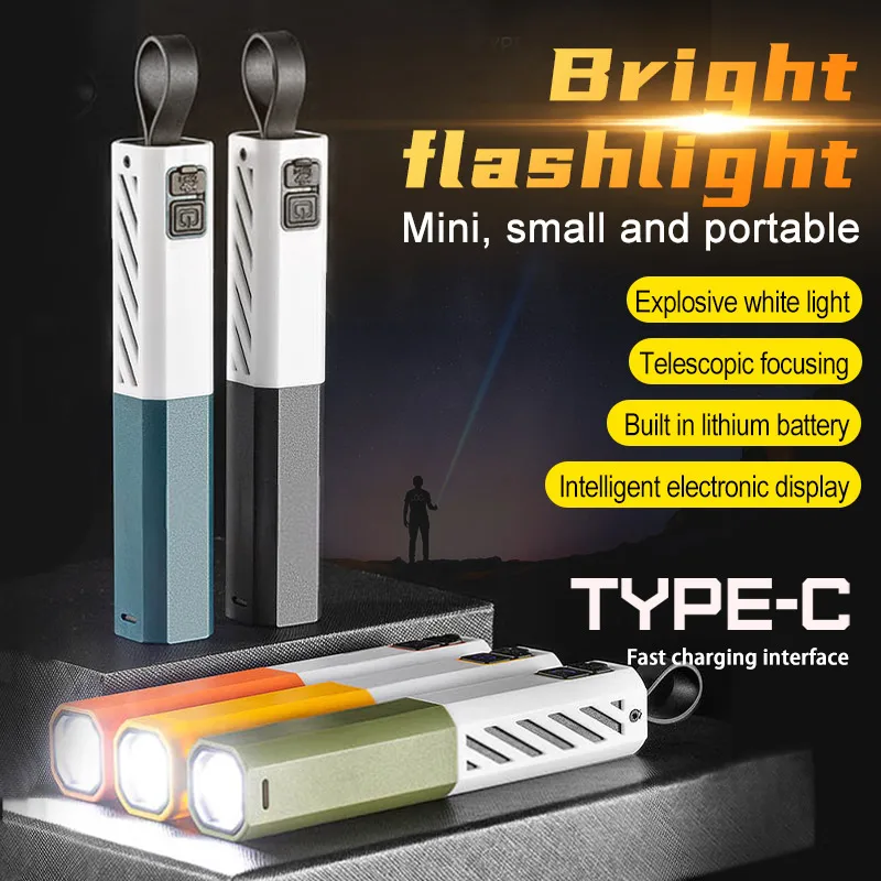 5 modos de iluminação poderosa lanterna led usb recarregável tocha portátil zoomable luz acampamento para caminhadas ao ar livre emergência
