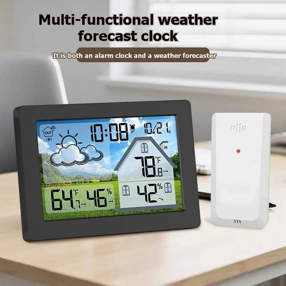 

A13E-Color Screen Weather Station Household Thermometer Hygrometer Wireless Indoor Outdoor Temperature Humidity Monitor Weather