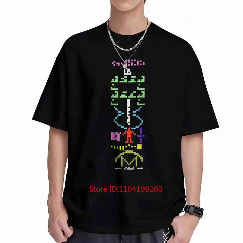 Arecibo Message Short Sleeve Tee 100% Cotton T-Shirt