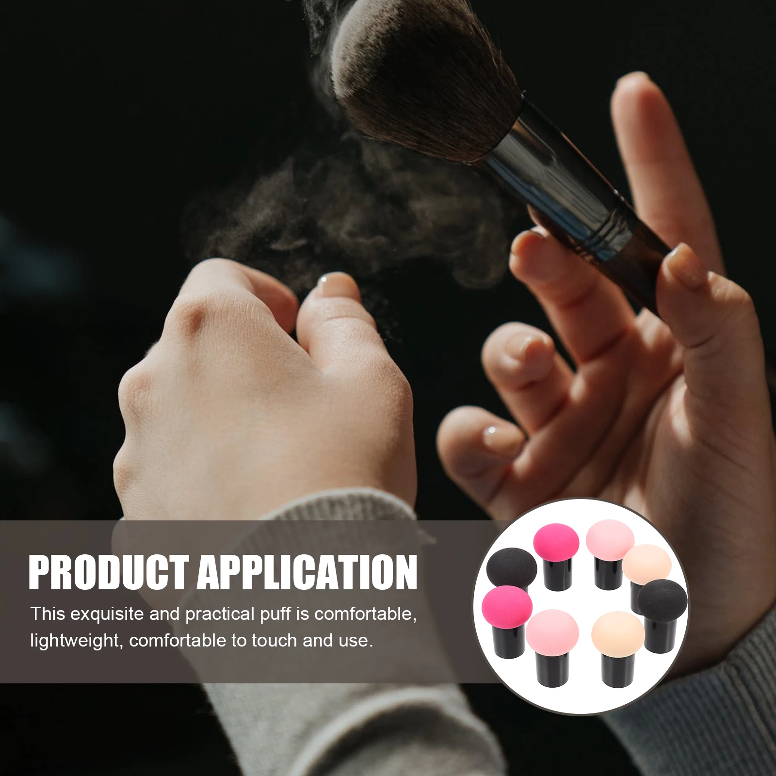 

8pcs Dry Wet Mushroom Design Makeup Sponge, Soft Powder Puff For Foundation Blending, Gentle On Skin Tool, Girls Gift