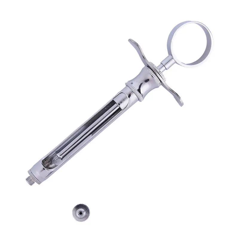 Dental Aspirating Injection Syringe in Stainless Steel Dentist Surgical Instruments Cylinder With Head For Men/Women