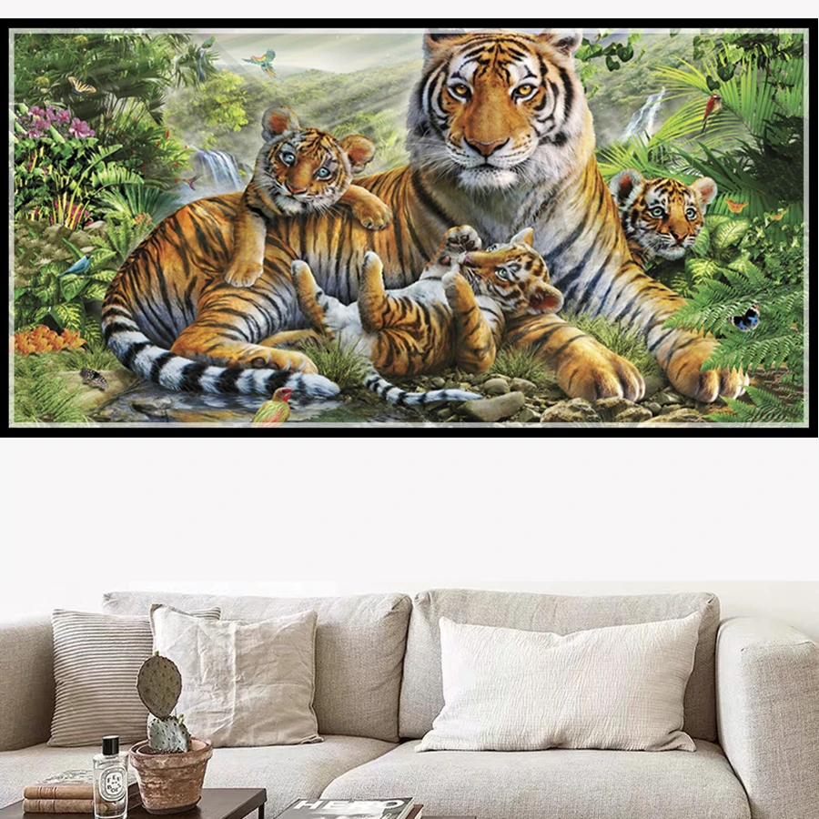 

Big Size Tigers Baby DIY 5D Diamond Painting Full Drill Square Embroidery Mosaic Art Picture Of Rhinestones Home Decor Gifts