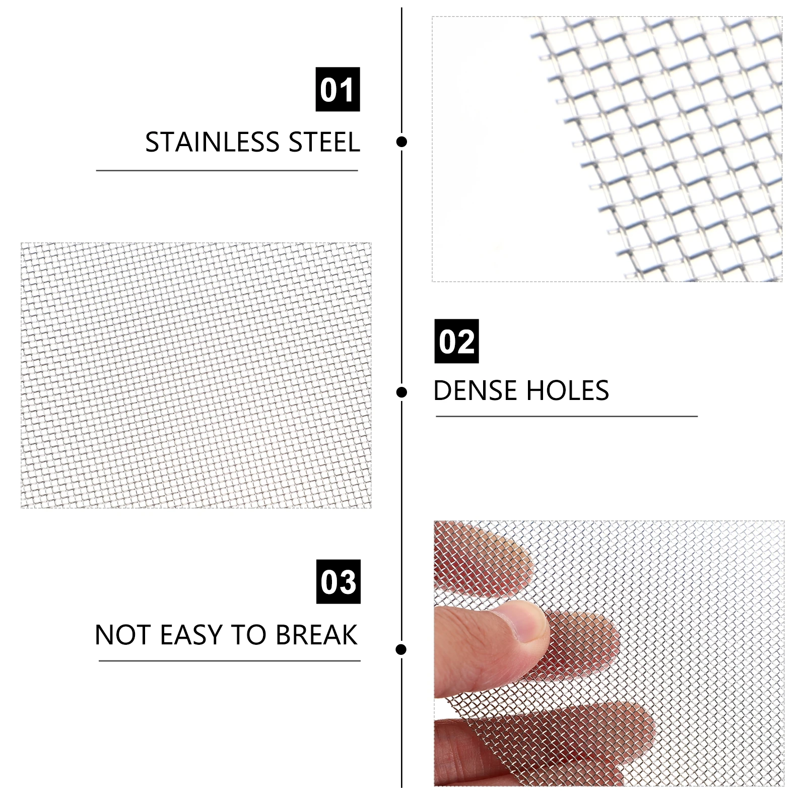 

2 Pcs Insect-proof Mesh Proofing Welded Wire Screen Door Woven Silver Weep Hole