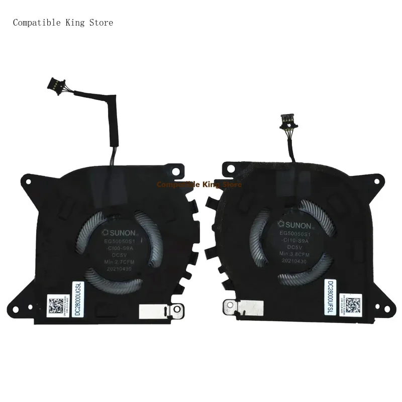 New CPU+GPU Auxiliary Fan Cooling Fan for DELL Alienware X15 R1 X15 R2 EG50050S1-CI10-S9A 02H5HD 0.21A EG50050S1-CI00-S9A 07M2CV