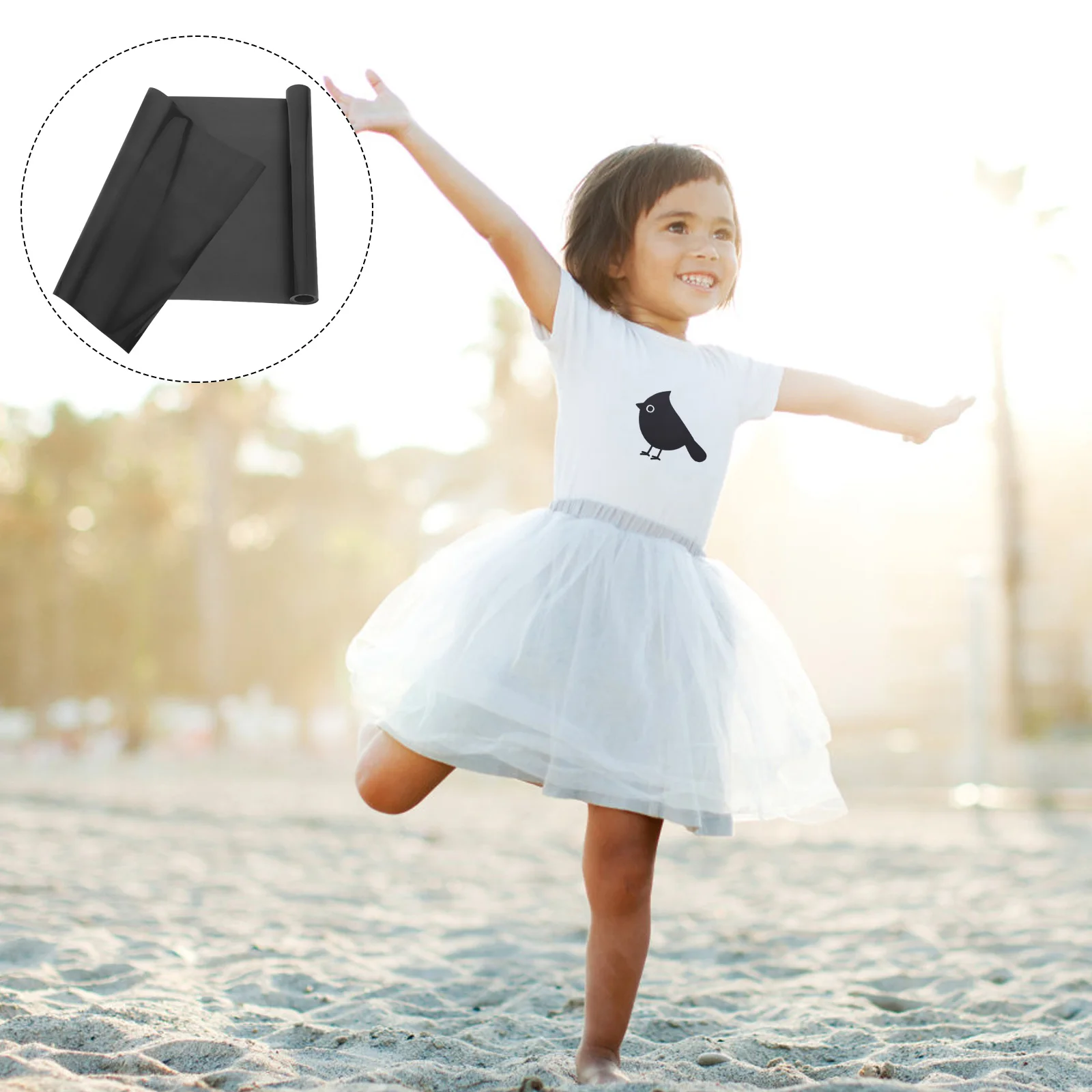 

50 Cm X 6 Transfer Vinyl Sheet Matte Black Htv Iron On Fabric For T-Shirts Diy Crafts Garment Accessory Roll