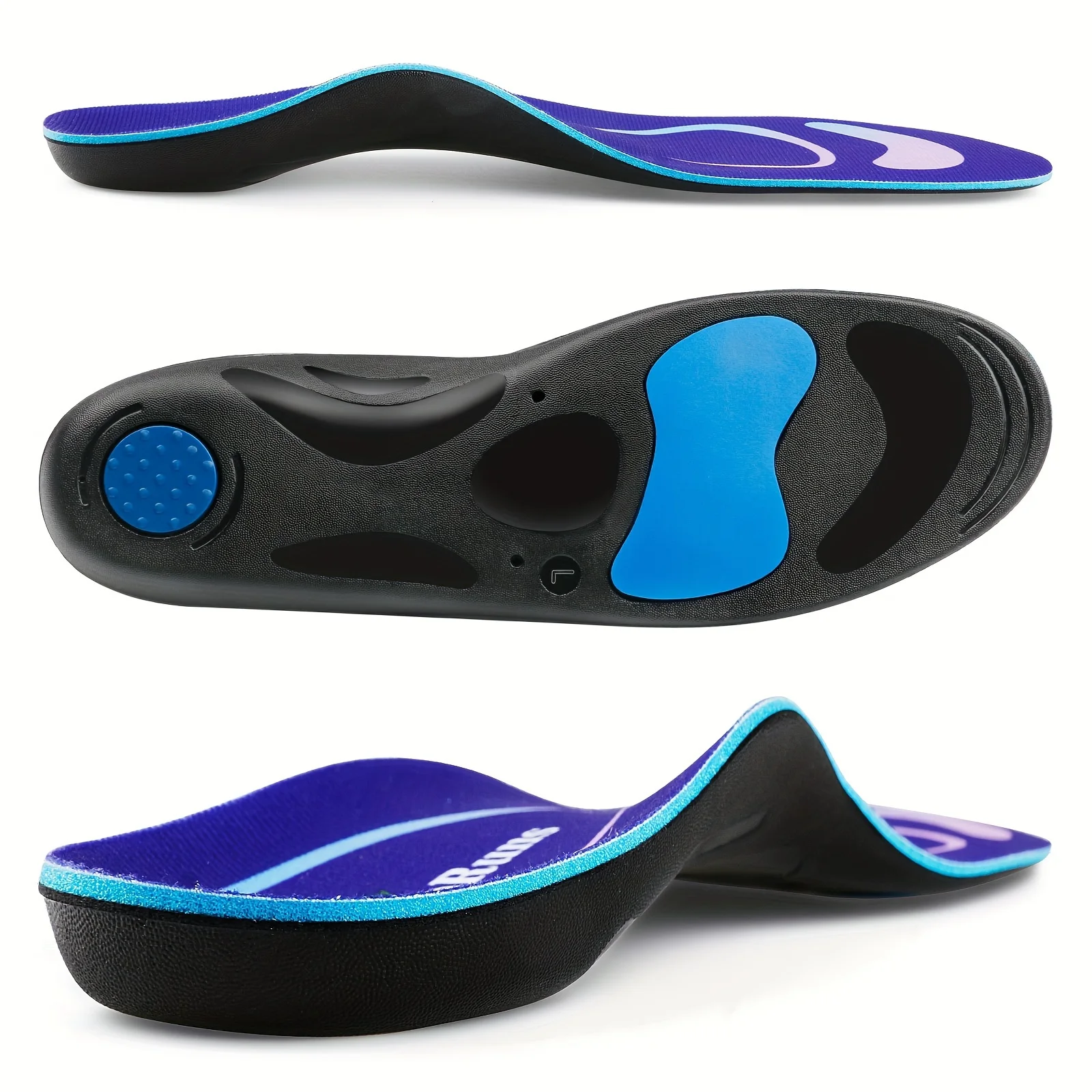 RooRuns Orthotic Insoles, Plantar Fasciitis Relief, Arch Support Insoles for Women & Men, Flat Feet Shoe Inserts for Sports