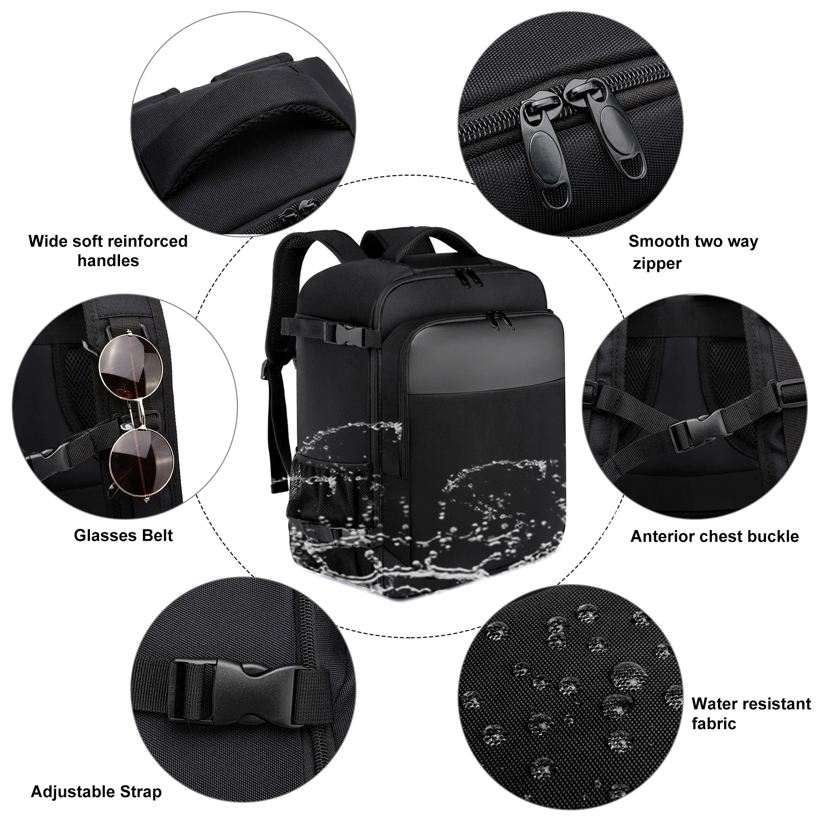 40x20x25 トラベルバックパック、ラップトップバックパック、ユニセックス。多機能バッグ、スクールバッグ、大学、トレッキングリュックサック Mochila para homens