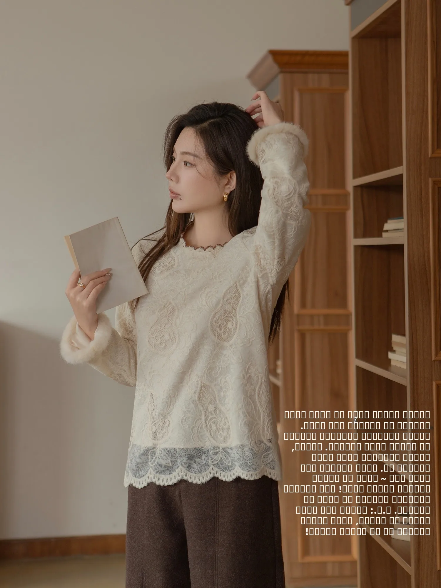 

Ele Double Layer Full Embroidered Patchwork Mink Fur Lightweight Long Sve irt Chinese Sle Commute Faion