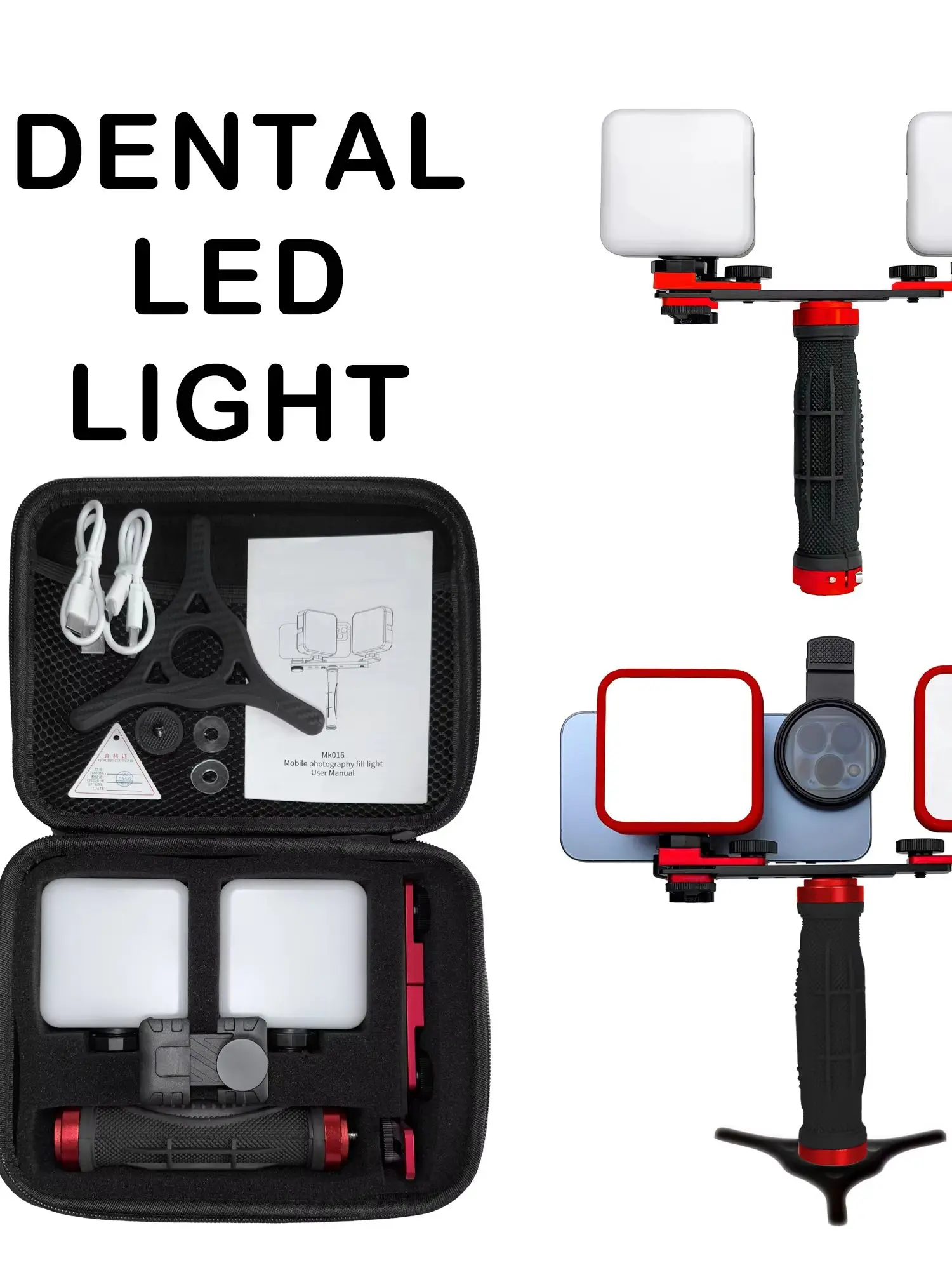 Lampa fotograficzna HERA MK-016 do telefonu komórkowego. LED do zdjęć i wideo. Zdjęcia polaryzacyjne i makro na smartfona — 2