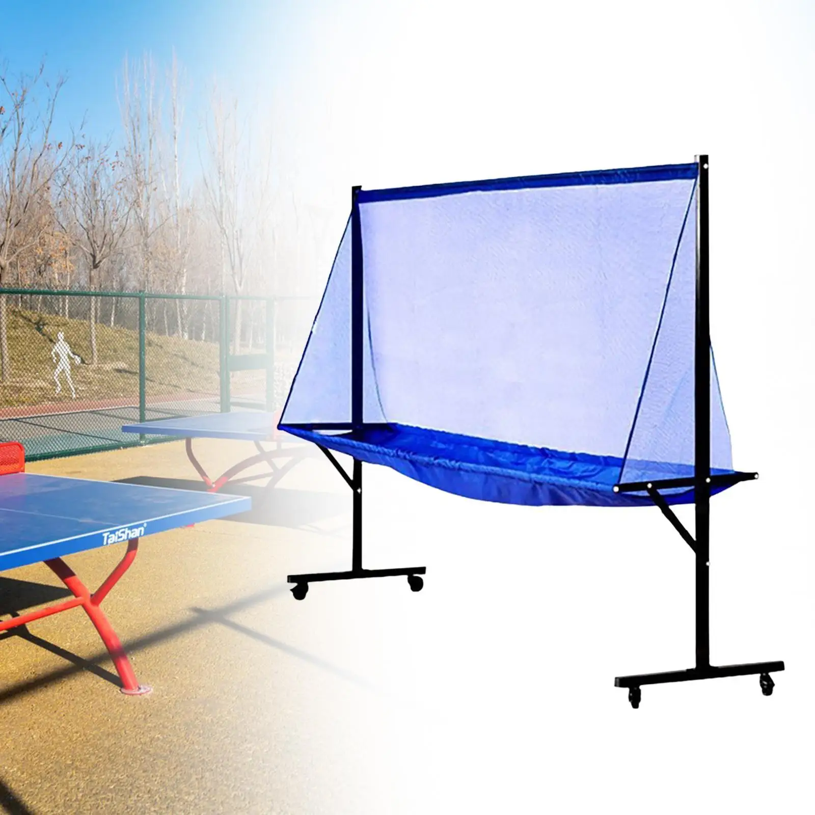 Table Tennis Ball Collection Net Portable Lightweight Easy to Assemble Large Collecting Net for Outdoor Robot Serve Practice