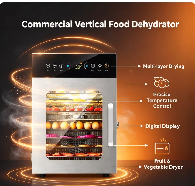 Food Dehydrator Household Commercial Dryer for Fruit Vegetable Meat Pet Treats Large & Small Size Drying Machine High Quality