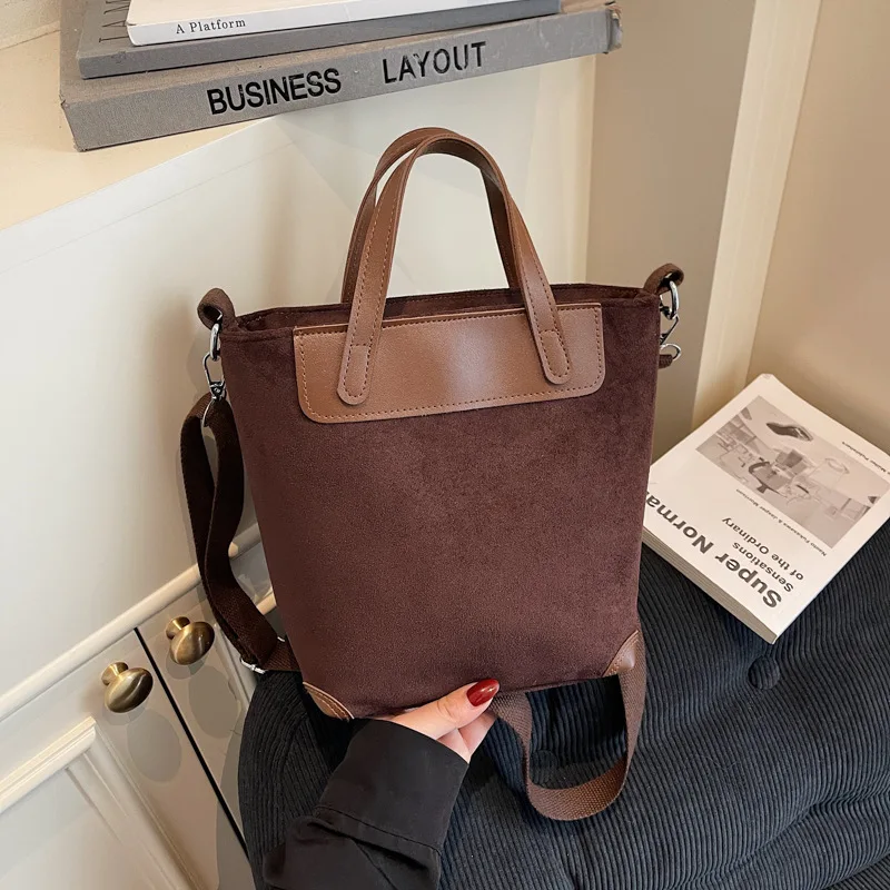 

2025 Fall Winter Vintage Suede Bag, Niche Top Handle Purse for Women, Fashion Crossbody Tote Casual Minimalist Shoulder Bag​