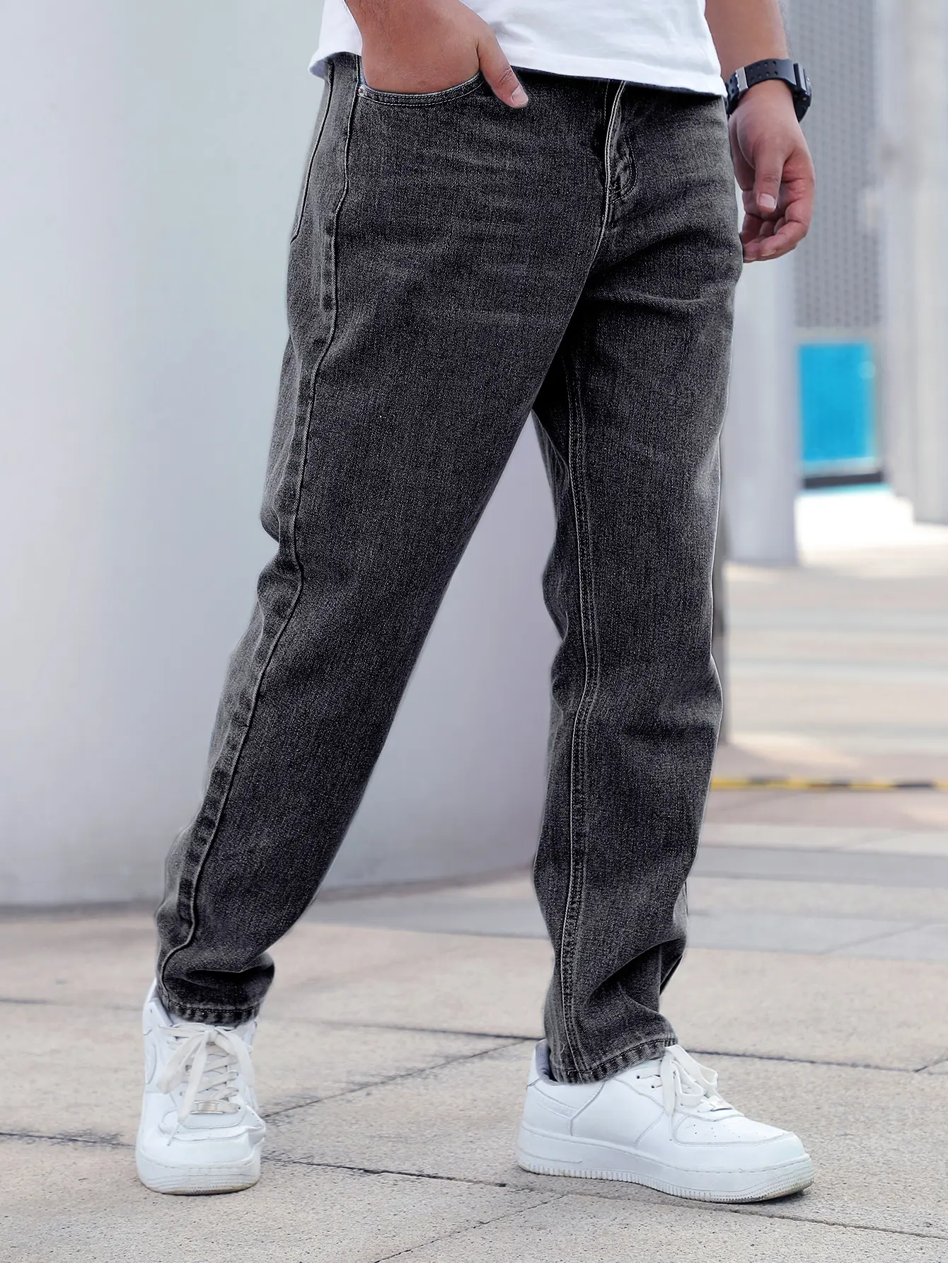 Casual en veelzijdige herenjeans met rechte pijpen, eenvoudig ontwerp in Amerikaanse stijl, geschikt voor dagelijks gebruik in alle seizoenen