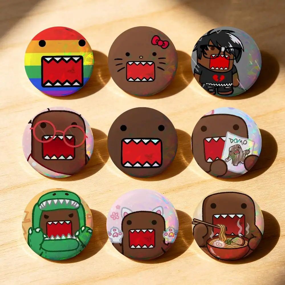 Cute Domo-Kun Faces Badges Button Pin Bright Printed Icon Gift For Friends Badge Collar Brooch Lapel Pin Metal