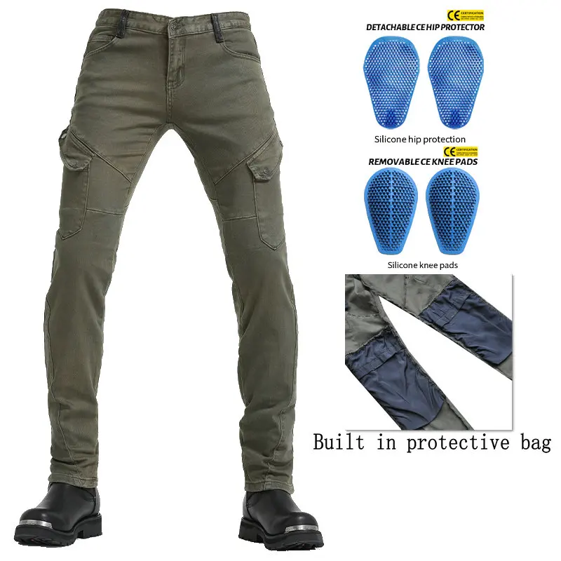 VOLERO Men Motorcycle Pants Motorcycle Jeans Protective Gear Riding Touring Motorbike Trousers With Protect Gears Summer  Miss