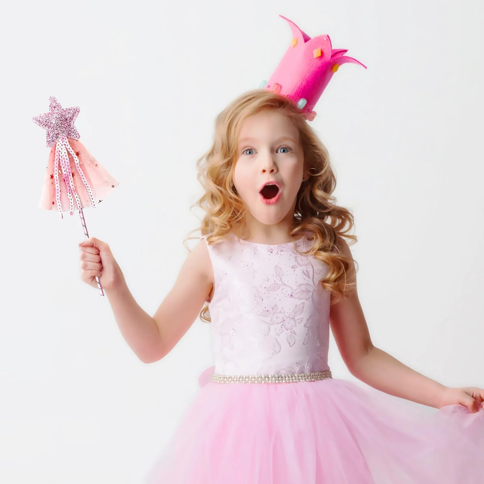 かわいい夢のような五芒星の妖精の杖子供スティック女の子の誕生日プレゼントパーティーハロウィンプリンセスコスプレ小道具 1/2 個ホット販売