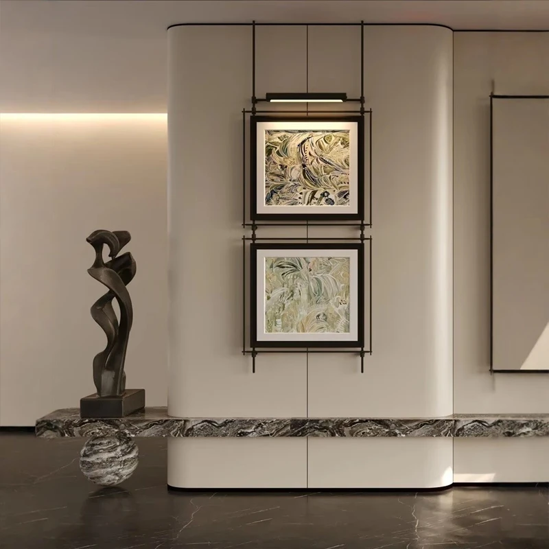 Wabi Sabi Style Metal Suspension Led Decorative Painting Home Decoration Living Room Bedroom Dining Room Corridor Mural Light