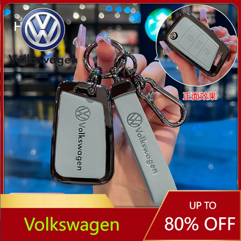 

For VOLKSWAGEN VW Zinc Alloy Car Remote Key Case Cover Protector Holder Shell For VW Volkswagen Golf 7 MK7 Tiguan MK2 T-roc T-cr