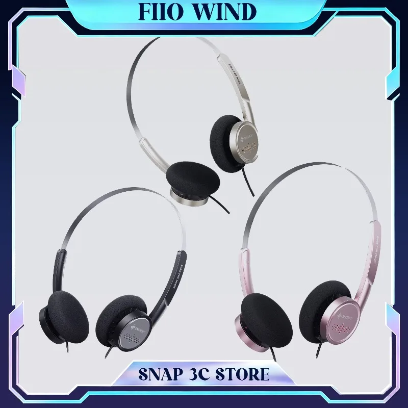 

FiiO WIND Snow Edition Retro Flathead Earbuds HiFi Wired Headphones White Classic Design With Mic Line Control For Smartphone PC