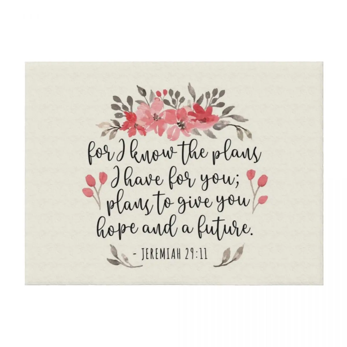 

For I Know The Plans - Jeremiah 29 11 Floral Throw Blanket Plush for babies anime Sleeping Bag Blankets
