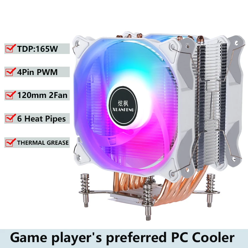 processador cpu eficiente ventilador cooler radiador pc refrigerado a ar 120 mm tower estilo heat pipe installing lga2011 x79 x99 e5 2066 pwm 01