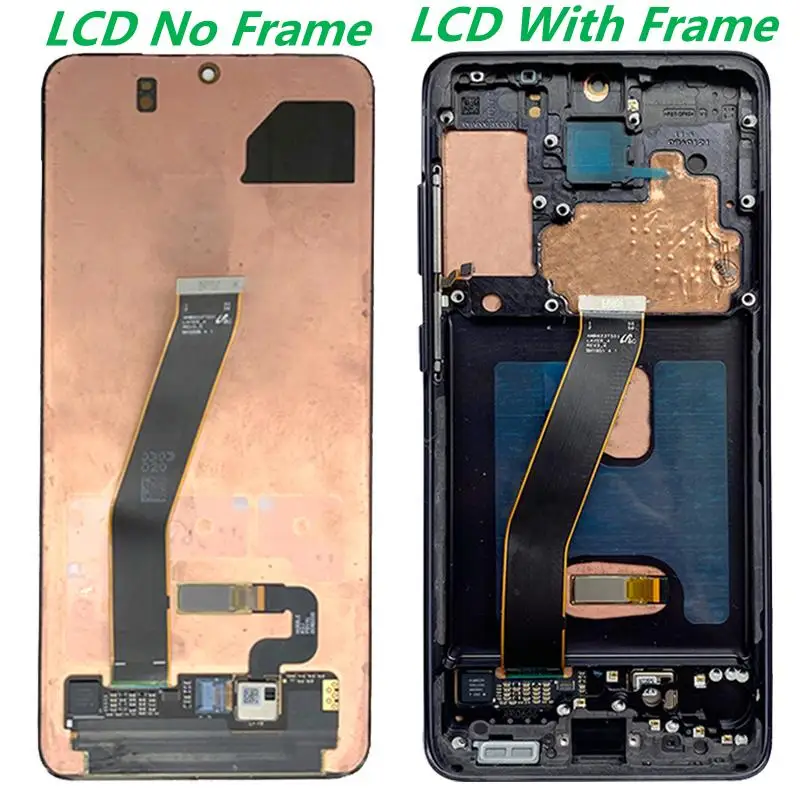 Original Super AMOLED For Samsung S20 SM-G980F LCD Display With Frame SM- S20 Plus G985 S20 Ultra G988 Touch Screen Repair Parts