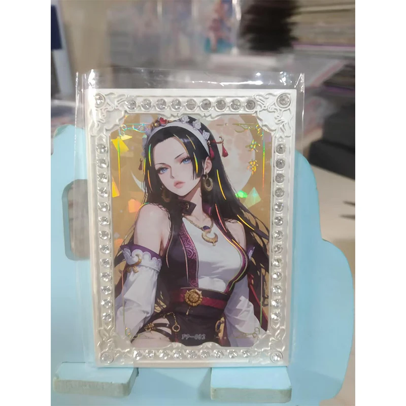 Anime One Piece Metal Drill Cards Yamato Boa Hancock Vinsmoke Reiju Perona Collectible Cards Birthday Gifts Children's Toys