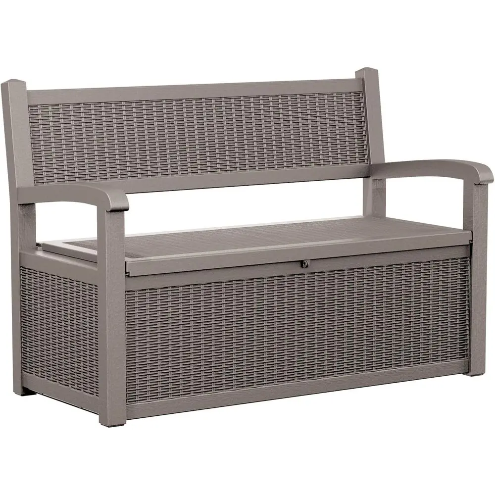 

Ящик для хранения на террасе/дворе, 75 галлонов, для улицы и дома, с замком, прочный, всепогодный, с сиденьем и скрытым отсеком для хранения, для террасы или сада