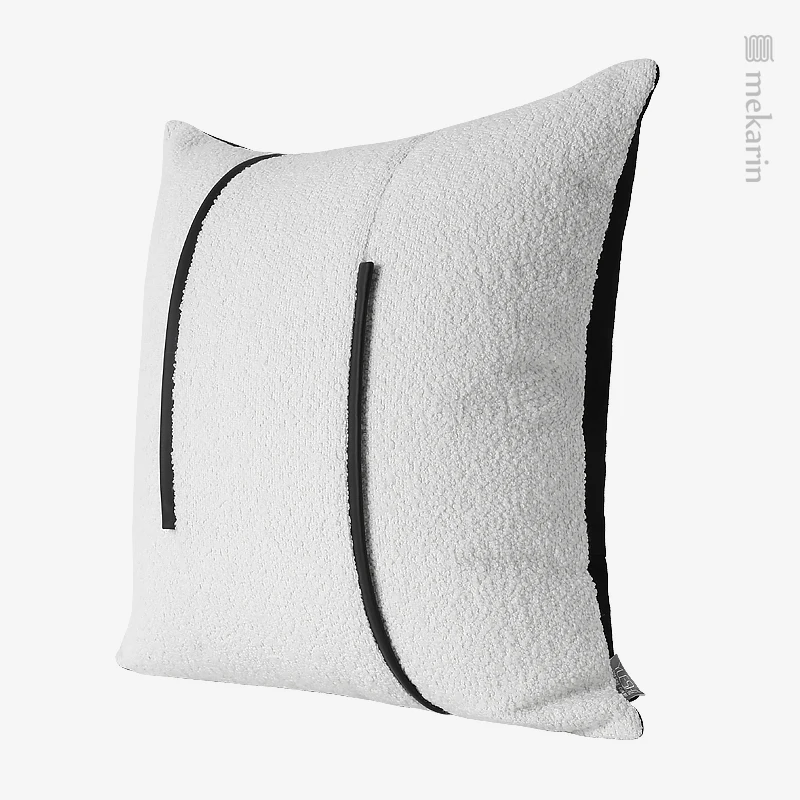 Homestay living room pillow black and white plush stitching pillow home bedroom sofa cushion car cushion pillowcase