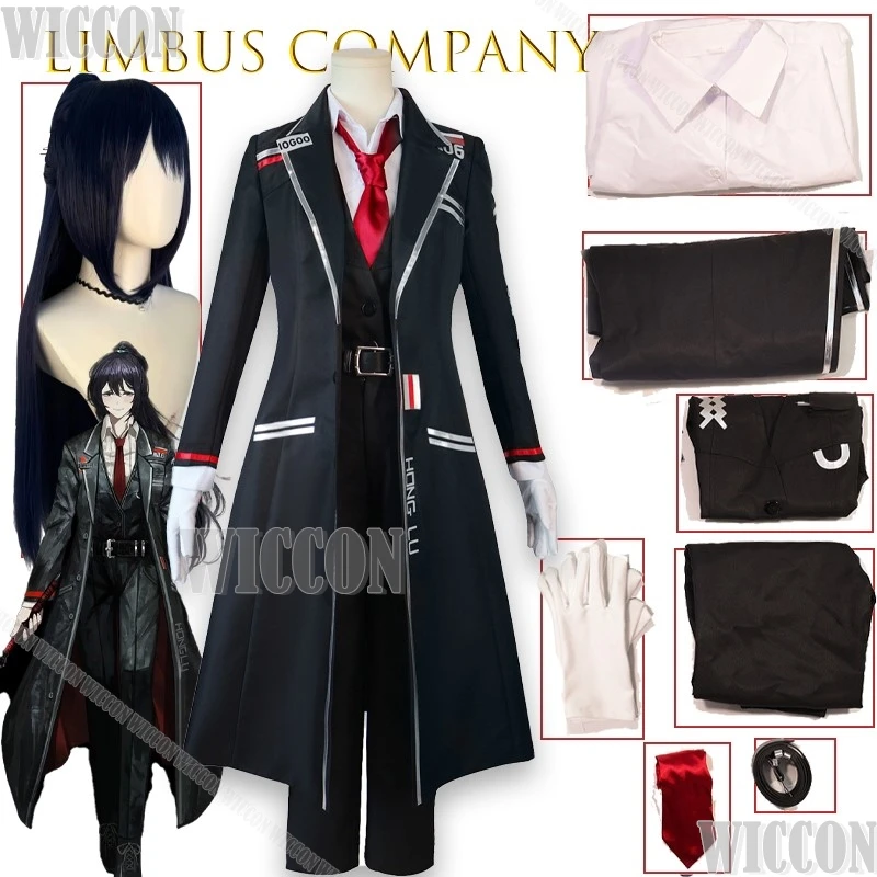 

Limbus Hong Lu Company Cosplay Costume Uniform Outfit Anime Game Character Halloween Party Cos Dress Stage Concert Party Cos