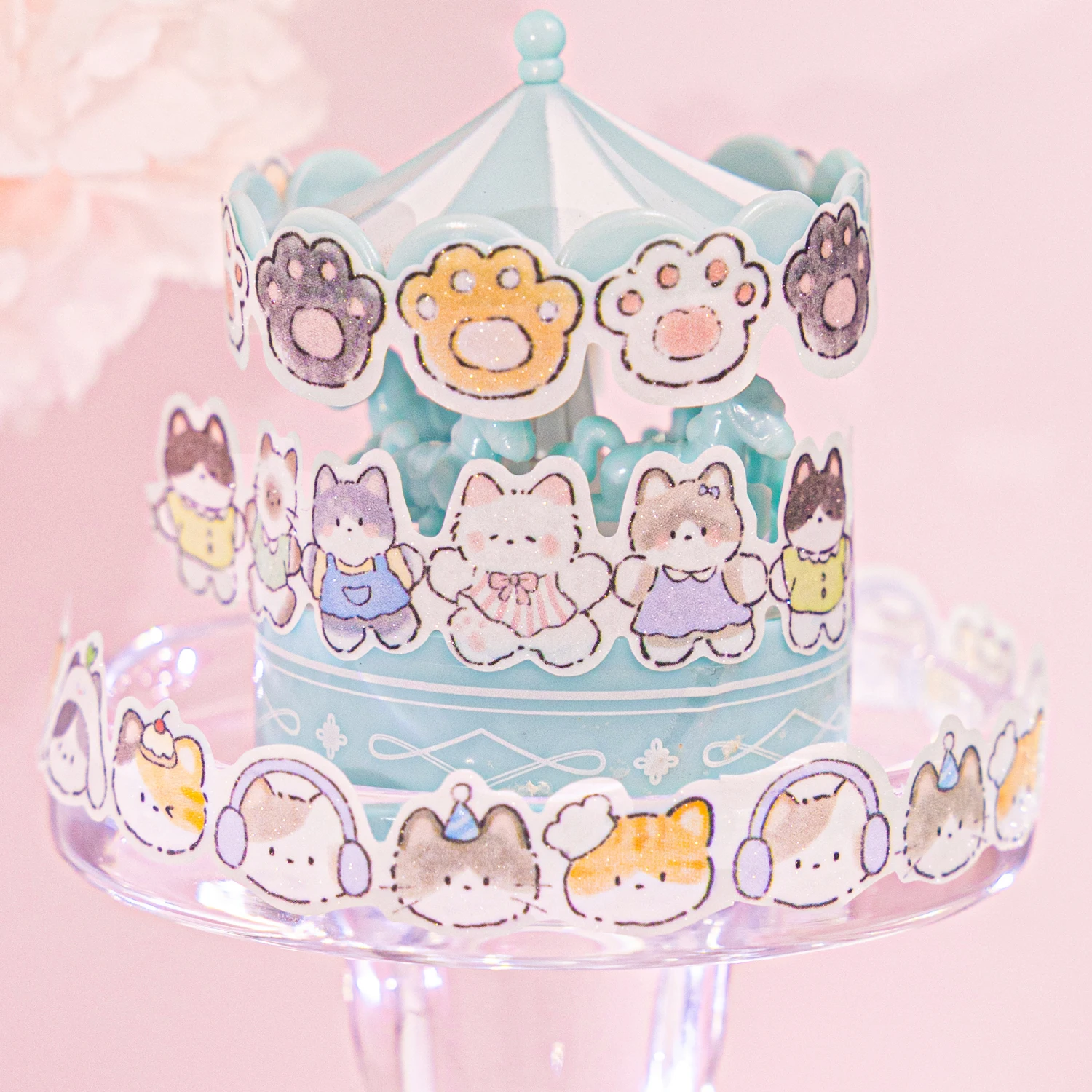 

1/6pcs Cute Cat Illustrations Tape, Semi Glossy Paper Stickers Decoration Masking Tape for Crafts, Home Decor, Craft Decor A3037