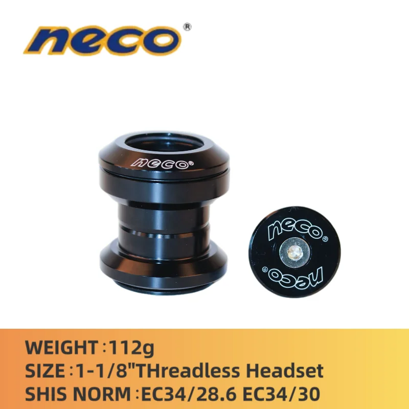 

NECO H711 Headset Threadless Anodized CNC Machined 34MM 28.6MM 30 Bearing Headset External Cup 30MM Blackfor Fixie & Road Bikes