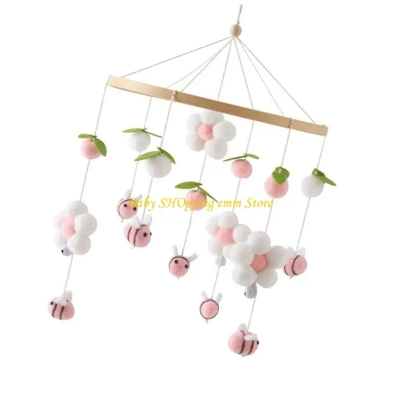 23GD Robus Holzbaby Krippe Mobile Kindergarten Hängende Schlange mit Blumen Accessoire für Jungen und Mädchen Deckendekoration