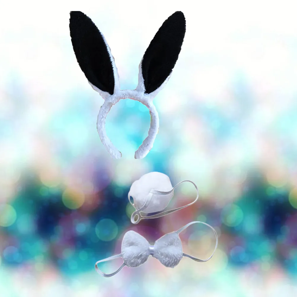 

Комплект из 3 предметов: повязка на голову с кроличьими ушками, костюм для взрослых, наряд для косплея кролика, эластичный, удобный, для вечеринок, на Хэллоуин, Рождество, тематические мероприятия