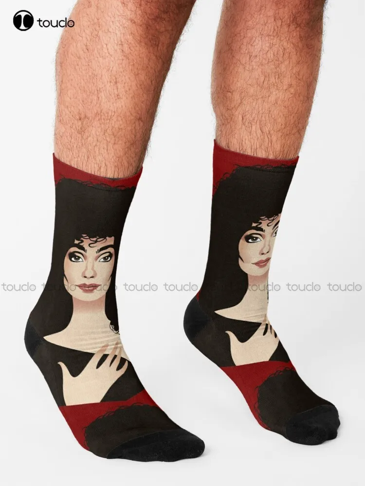 Lady In Black Icon Diva Singer Goddess Socks High Quality Cute Elegant Lovely Kawaii Cartoon Sweet Cotton Sock New Popular 1Pair